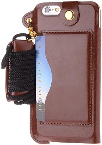 iPhone 6 Case, Boilfish iPhone 6 (4.7) Case [Neck Strap Series] [Card Holder] - Leather Case for iPhone 6 (4.7) - Kick Stand (PULPC-T-001)iPhone 6(4.7in) Brown