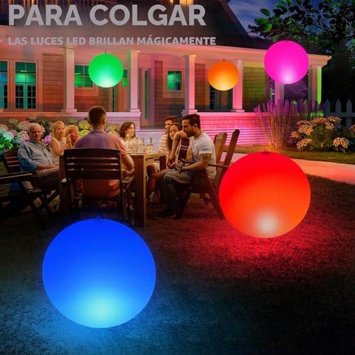 KingSom Solar Floating Pool Lights, Large Inflatable Balls Floating Pool Lights, IP68 Waterproof Solar Ball Pond Light, Colour Changing Hanging Balls Light-2PCS