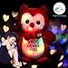 WEWILL LED Owl Stuffed Animals Glow Cute Soft Plush Toy Loves You Bow-Tie, 9.5 inch, Red