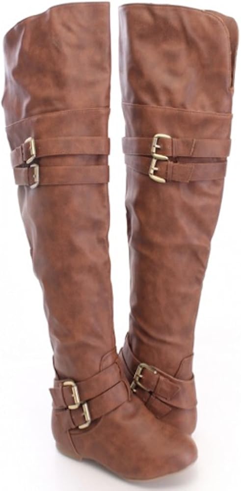thigh high tan boots