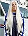 K'ryssma Platinum Blonde Lace Front Wigs for Women Long Bone Straight Synthetic Lace Front Wig Pre Plucked White Wig 26 Inch 150 Density