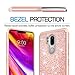 LeYi LG G7 ThinQ Case, LG G7 Glitter Case with Tempered Glass Screen Protector [2 Pack] for Girls Women, Sparkly Bling Dual Layer Hybrid Shockproof Protective Phone Case for LG G7 ThinQ TP Rose Gold