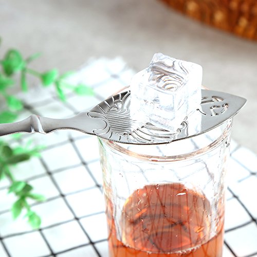 SoarUp 304 Stainless Steel Absinthe Spoon Unique Design Cocktail Bar Glass Cup Drinking Filter Wormwood Spoon (#4)