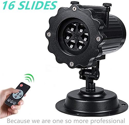 Christmas Party Holiday Projector Lights LED Decoration Landscape 16 Slideshow Dynamic Lighting Show Highlights Spotlight Birthday Easter Wedding Multifunctional RF Remote Control