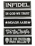 LepoHome Bundle 5 pcs Tactical Military Morale Velcro Patch Set - Black