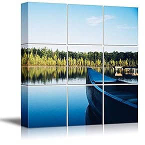Canvas Wall Art Calm Lake Canvas Prints Home Artwork Decoration for Living Room,Bedroom - 12x12 inches