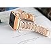 bayite Metal Bands Compatible with Fitbit Ionic Replacement Band with Rhinestone Bling Adjustable Bracelet, Rose Gold