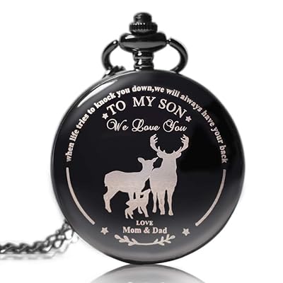 Black Pocket Watch for Son from Dad Mom Ideal Kuwait Ubuy