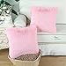 CaliTime Pack of 2 Super Soft Throw Pillow Covers Cases for Couch Sofa Bed Solid Plush Faux Fur 18 X 18 Inches Baby Pink