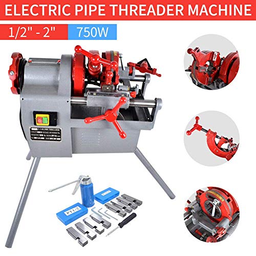110V 750W Electric Pipe Threader Machine (1/2" - 2") Threading Cutter, Deburrer Z1T-R2