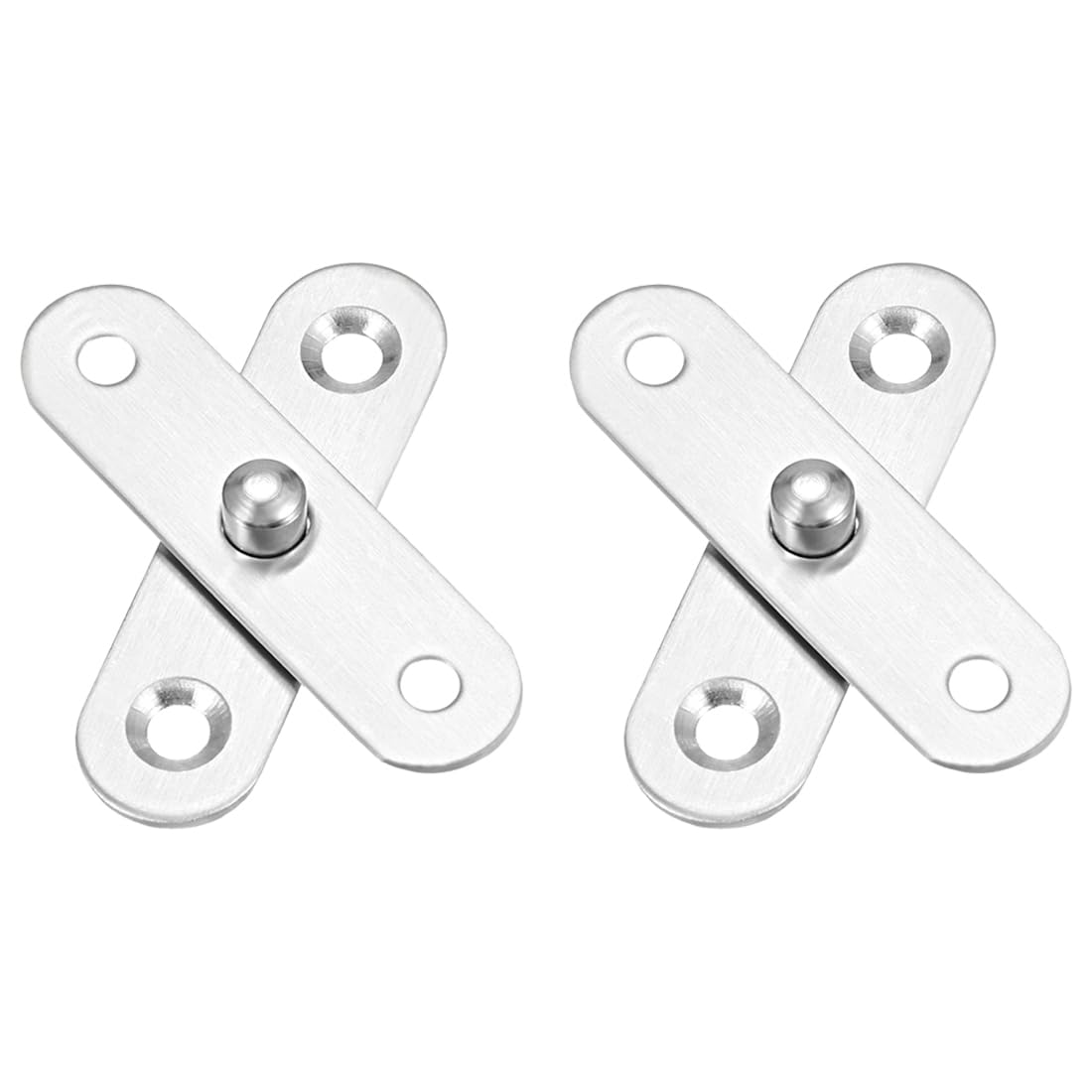 METALLIXITY 360 Degree Rotating Pivot Hinge (57 x 16mm) 2Sets, Stainless Steel Door Hinges - for Home Kitchen Gate Closet Cupboards