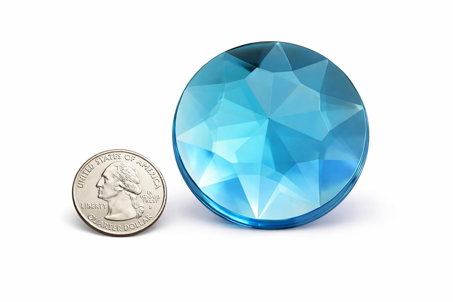 50mm Extra Large Flat Back Round Acrylic Rhinestones Plastic Circle Gems for Costume Making Cosplay Jewels Pro Grade Embelishments - 4 Pieces (Blue Aqua H109) โ image 1