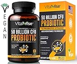 VitalWise Probiotics 50 Billion CFU, Vegan, Made in USA, Probiotics for Women, Probiotics for Men, Natural Probiotics, 30 Capsules Shelf Stable Probiotic Supplement w/Prebiotic, Acidophilus Probiotic