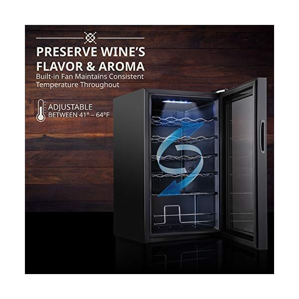 Ivation-24-Bottle-Compressor-Wine-Cooler-Refrigerator-wLock-Large-Freestanding-Wine-Cellar-For-Red-White-Champagne-or-Sparkling-Wine-41f-64f-Digital-Temperature-Control-Fridge-Glass-Door-Black