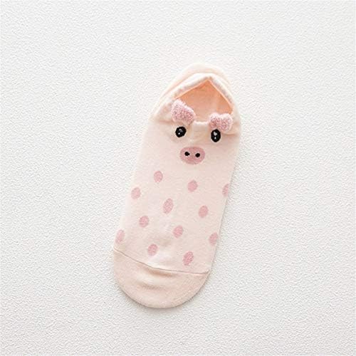 高品質 秋の かわいい漫画の女性の快適な綿の靴下滑り止め10代の少女スリッパ短い足首靴下ピンクの豚