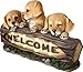 Welcome Garden Statue Solar Powered LED Lights, 15 Inch Puppy Dog Decor Outdoor Garden Yard, Holiday Housewarming Gift