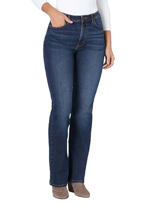 Wrangler Womens High Rise True Straight Fit Jeans, Stockton, 2 1 US
