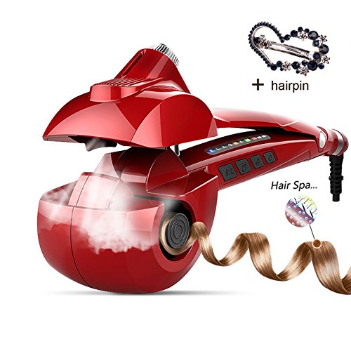 UPC 749882297121, Automatic Hair Steam Curler Ceramic Curling Iron Bar Salon Professional Car Rotating Styling Steamer Spray Curl Spiral Machine Tool with LED Digital Display (X-Large, Red)