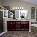 Aubrey 5-Light Vanity Light, Satin Nickel Finish, Frosted Glass Shades, Dimmable, Bathroom Wall Fixture – Design House, 556225