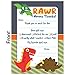 25 Kids Dinosaur Thank You Cards - These Cute Fill In Thank You Notes with Envelopes (5x7 Inch) are an Easy Way for Your Children to Personalize Their Thanks