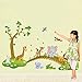 decalmile Jungle Animals Tree Wall Stickers Lion Giraffe Elephant Walking on Bridge Wall Decals Kids Room Baby Room Nursery Bedroom Wall Decor(Finished Size: 48.8 Inch x 31 Inch)