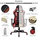 Ergonomic Gaming Chair Racing Style Adjustable High-Back PU Leather Office Chair Computer Desk Chair Executive and Ergonomic Style Swivel Video Chair with Headrest and Lumbar Support-Red