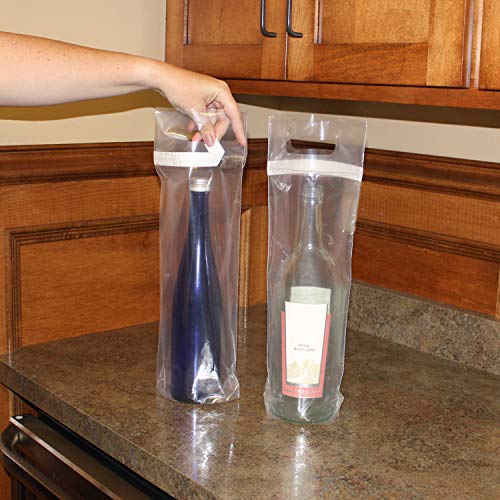 Plastic Wine Bag 50-Pack Wine Carriers for Travel – Clear Wine Bags, Wine Skin, Wine To Go Bags Wine Sleeve for Travel