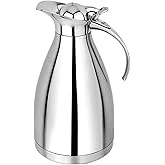 Cuisinox Stainless Steel Thermal Coffee Carafe, Vacuum Insulated for Hot or Cold Beverages, 9.75" High