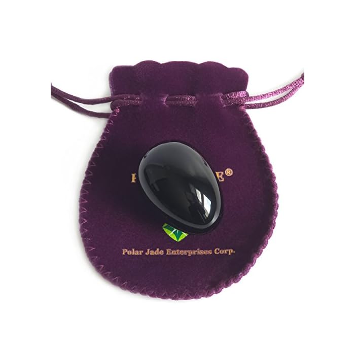 Polar Jade Yoni Egg of Obsidian Gemstone (Kegel Jade Egg), Drilled, Manually Polished, Entry Level Affordable, Small…