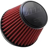 K&amp;N AEM 21-209DK Universal DryFlow Clamp-On Air Filter: Round Tapered; 6 in (152 mm) Flange ID; 5.25 in (133 mm) Height; 7.5 in (191 mm) Base; 4.75 in (121 mm) Top