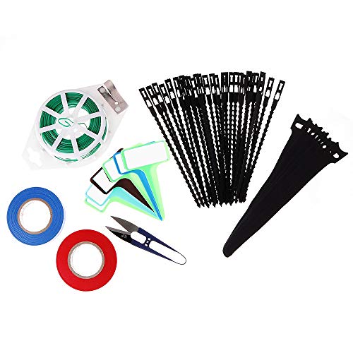 ZELARMAN Garden Plant 164 feet Plastic Twist Tie with Cutter-Garden Tool Set Include Reusable Cable Ties,Stretch Tie Tape,Plant Tags,Stickers,Pruning Shears