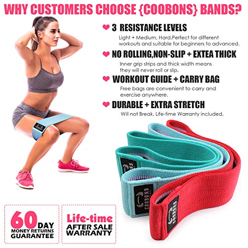 Resistance Bands for Legs and Butt,Exercise Bands Set Booty Bands Hip Bands Wide Workout Bands Resistance Loop Bands Anti Slip Circle Fitness Band Elastic (Set 3)