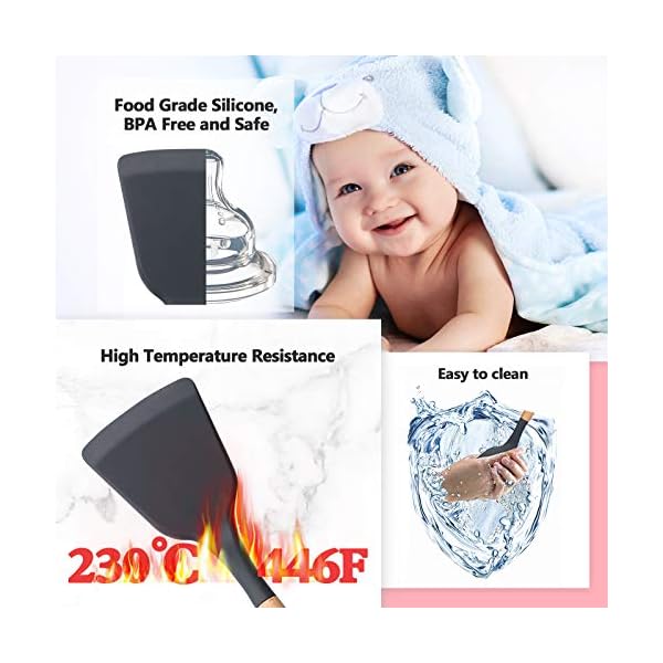 Kitchen-Utensil-Set-Cooking-Silicone-Utensil-Set-with-Holder-Heat-Resistant-Cooking-Tools-Turner-for-Baking-Non-Scratch-Non-Stick-BPA-Free-Cooking-Accessories-Gadgets-Tools-Grey-12-Pcs Kitchen Utensil Set Cooking Silicone Utensil Set with Holder Heat Resistant Cooking Tools Turner for Baking Non-Scratch…