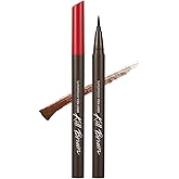 CLIO Superproof Pen Liquid Eyeliner, Ultra Precision Sponge Tip, One Stroke High Pigment Color, Waterproof Smudge Proof Long Wear, Fast Dry Formula, Sharp Wing Tightline Definition (002 Brown)