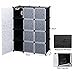 SONGMICS Cube Storage Organizer, 12-Cube Closet Storage Shelves, DIY Plastic Closet Cabinet, Modular Bookcase, Storage Shelving with Doors for Bedroom, Living Room, Office, Black ULPC34H