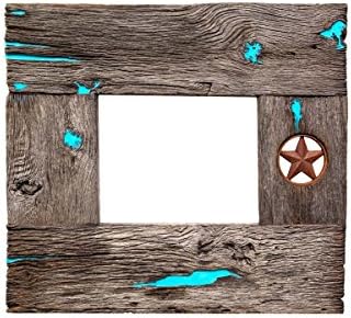 Barn wood picture frame with resin and lone star Order number 4016