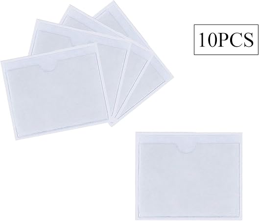 36 Pochettes Adhésives Transparentes 6x10 Cm - Porte-Cartes, Étiquettes Autocollantes, Organisation Bureau Maison