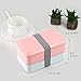 Bento box For Adults and Kids Japanese Lunch box Microwave Safe Stackable Portion Control with Cutlery Set BLUE