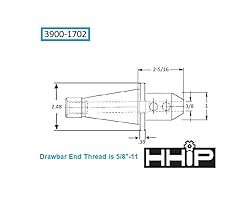 HHIP #40 NMTB X 3/8 INCH END Mill Holder