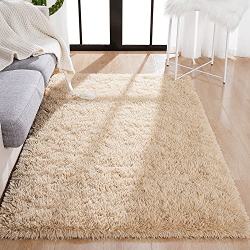 Photo 1 of BENRON Plush Light Tan Rugs for Bedroom Girls Boys Small Area Rug 3x5 Throw Rug for Entryway Kitchen Dorm Thickened Rugs for Living Room Soft Nursery Rug Kids Room Decor Indoor Carpets