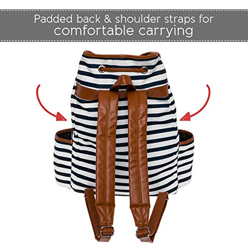 image for LISH Down The Line Canvas Tennis Racket Backpack - Women's Striped Pri