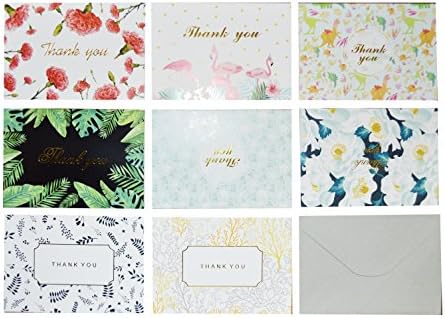 Thank You Cards – 40 Beautiful Thank You Card – Blank Cards – White Envelopes Included - Bridal, Baby Showers and Business (40 Pack - Bronzing Series Card)