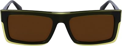 Unisex Adult Sunglasses CKJ23657S - Lime with Solid Olive Lens
