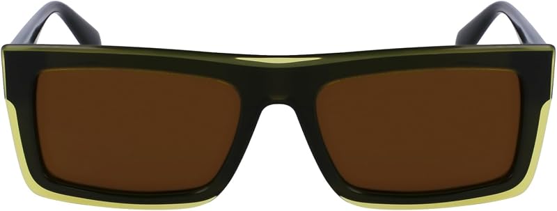 Unisex Adult Sunglasses CKJ23657S - Lime with Solid Olive Lens
