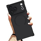 AIGOMARA Magnetic Case for iPhone 17 Pro Max 6.9 Inch [Compatible with MagSafe] Soft TPU Solid Black Slim Phone Cover Reinforced Corners Shockproof Protective Case for Women Men