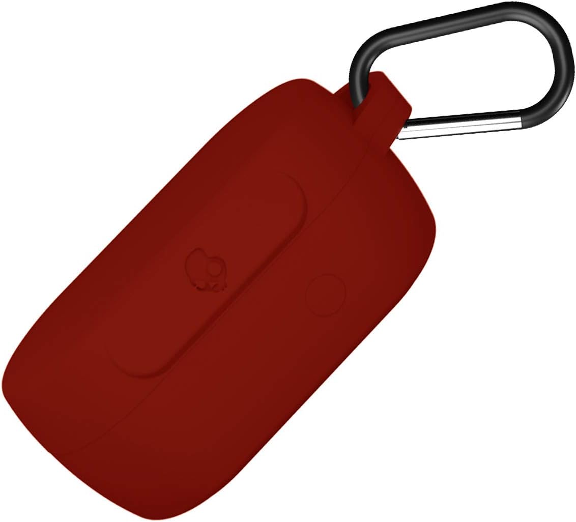 RLTech Case for Skullcandy Sesh, Soft Silicone Full Protective Cute Earphone Case Cover for Skullcandy Sesh with Finger Ring Strap, Red