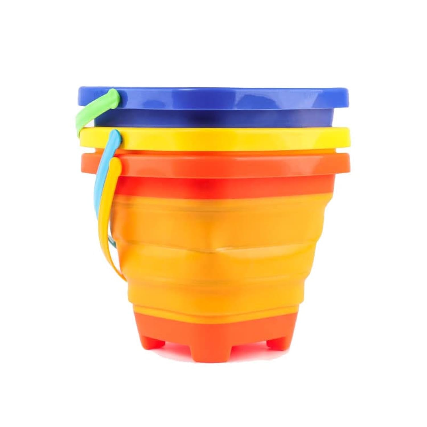 TLHWIN 3PCS Foldable Bucket Telescopic Pail Bucket Sand Buckets Silicone Collapsible Bucket, for Kids Beach Play Camping Gear Water Fish Washing Garden Summer Swimming Toy Home (3PCS-A)
