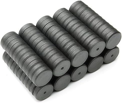 Strong Magnets - Round Ceramic Ferrite Disc Grade Y35 - Bulk 110 Per Box- Perfect for Refrigerator Craft Hobbies Science School Office Industrial - 11/16 inch (18 mm) diameter x 3/16 inch (5 mm) thick