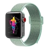 INTENY Sport Band Compatible with Apple Watch 38mm, Soft Lightweight Breathable Nylon Sport Loop, Strap Replacement for iWatch Series 4, Series 3, Series 2, Series 1 (Marine Green, 38mm)