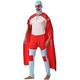 OEBLD Mexican Wrestler Costume Adult Men Cape Halloween Party Cosplay Outfits